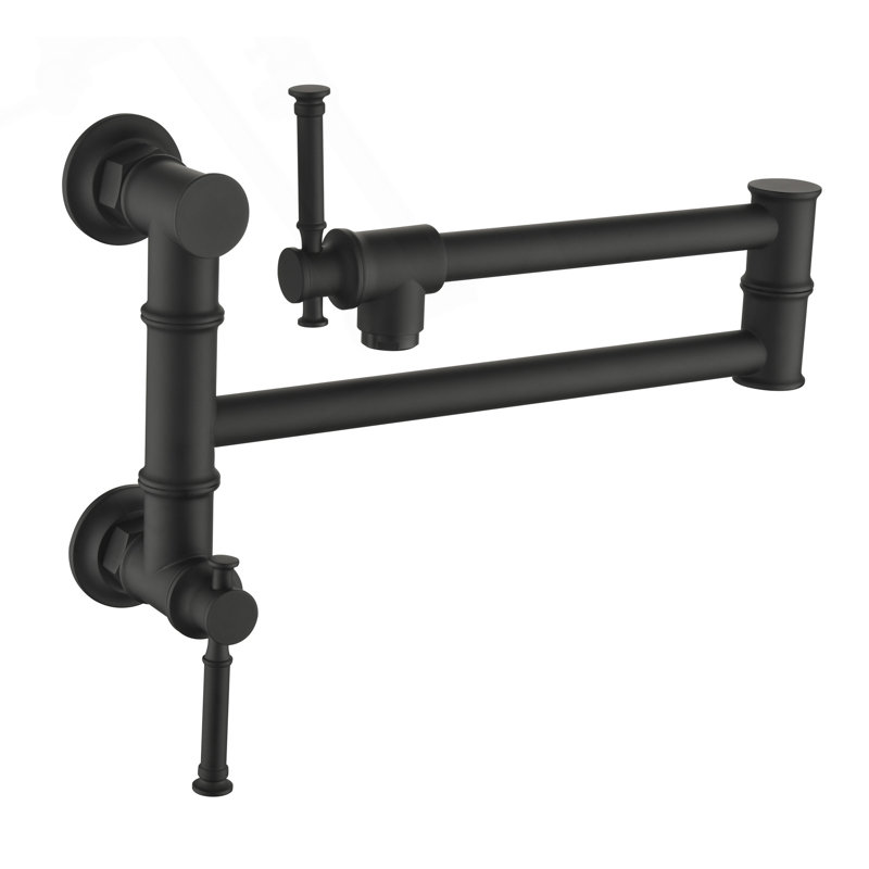 Wall Mounted Pot Filler Faucet, Matte Black