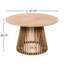 Table de salle à manger ronde en bois 48,49 pouces avec charme rustique d'apparence, construction stable, utilisation polyvalente dans le patio pour la cour et le balcon