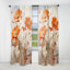 Fiery Blooms I orange et beige Chloe - rideau en velours traditionnel - obscurcissant - 1 panneau-1495784560