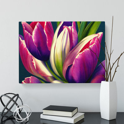 Dreamy Tulip Flowers - Wrapped Canvas