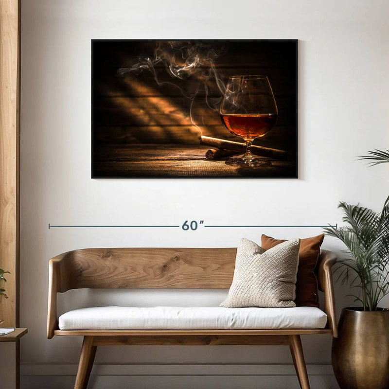 Yarlin, cigare rustique et whisky, H 21 po x l 31 po