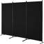 Paravent noir à 3 panneaux, paravent pour chambre à coucher, bureau et hôpital, fabriqué en tissu imperméable fiable en fer, mouvement rapide pour définir les zones, paravent pliant, bureau à écran, cadre