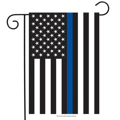 Thin Blue Line Police Garden Flag
