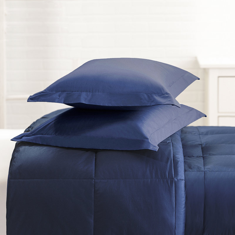 Organic Cotton Blend Standard Sham Set, King, Harbor Blue