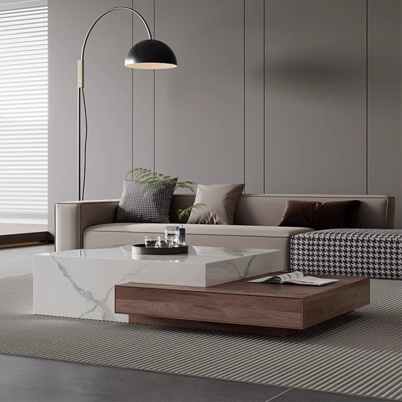 Italian Minimalist Slate Coffee Table Set