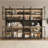 94.5 '' W Combination Bookcase With Glass Doors，display Cabin With Led Lights-1824625015