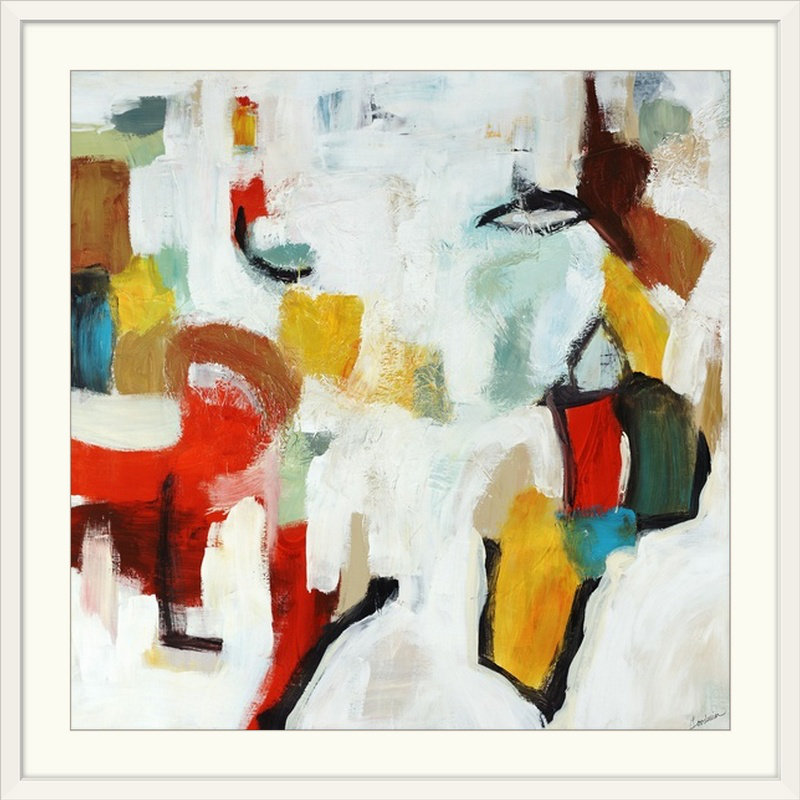 'forêt Fantastique En Peignant Imprimer Jolene Goodwin, 28" H x 28" lx 1" p, Encadré Blanc