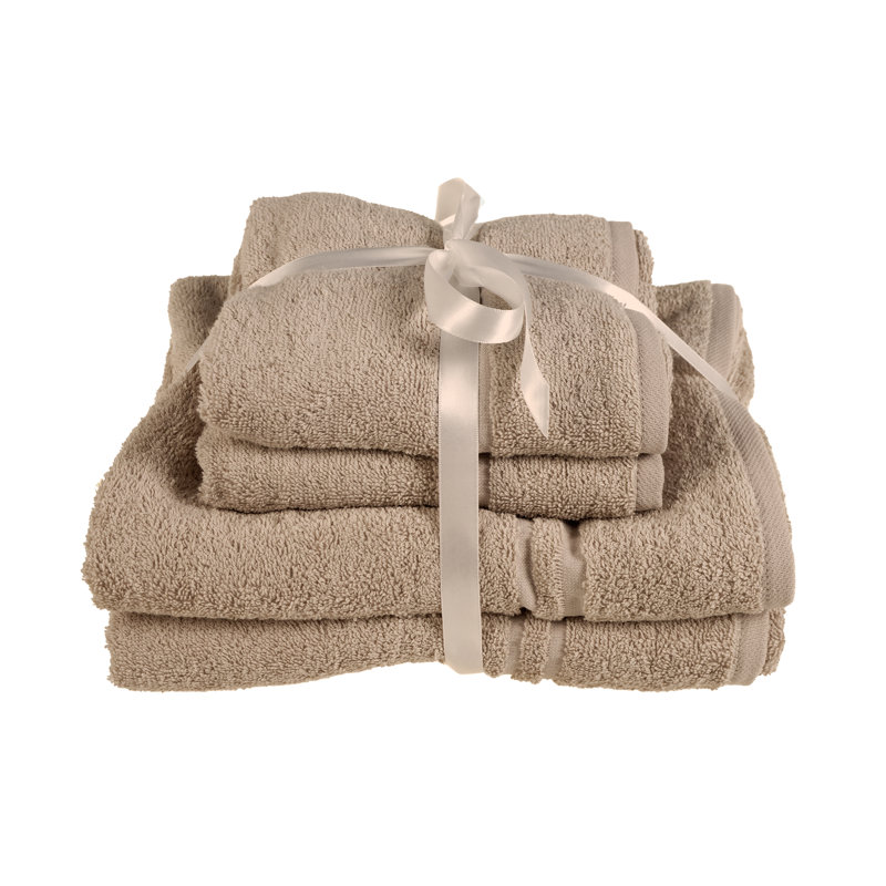 Essentials 4 Pack Towel Set - 100% Cotton, Stone