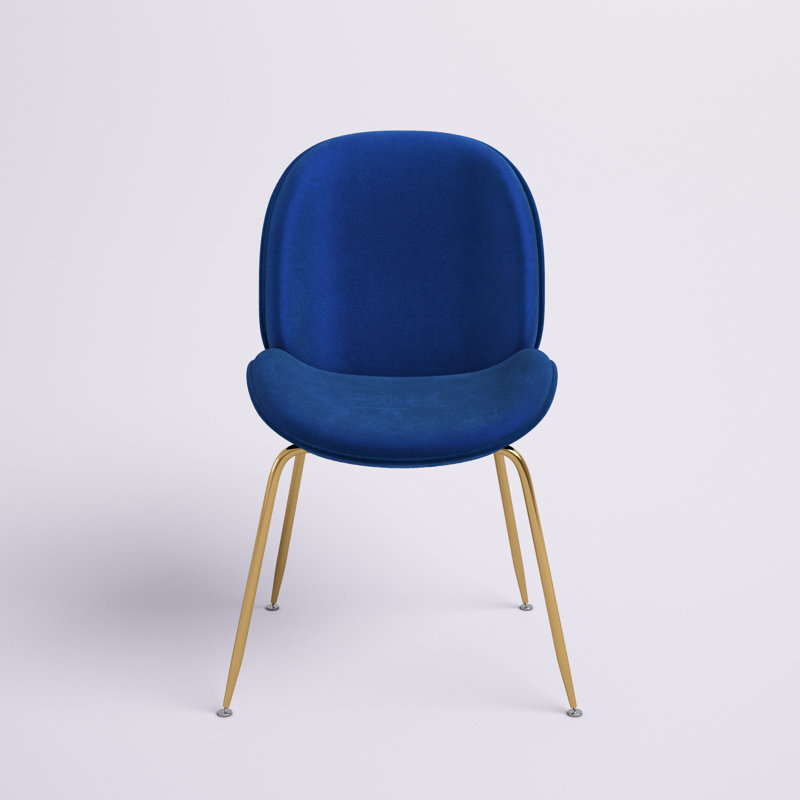 Collins 18.5'' H Suede Fabric Upholstered Side Chair, Blue