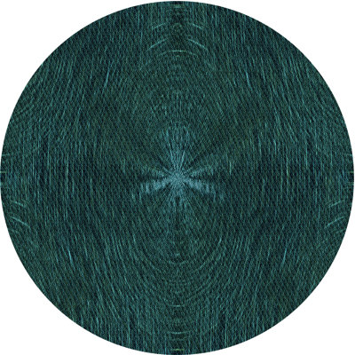 Tapis abstrait en laine vert foncé
