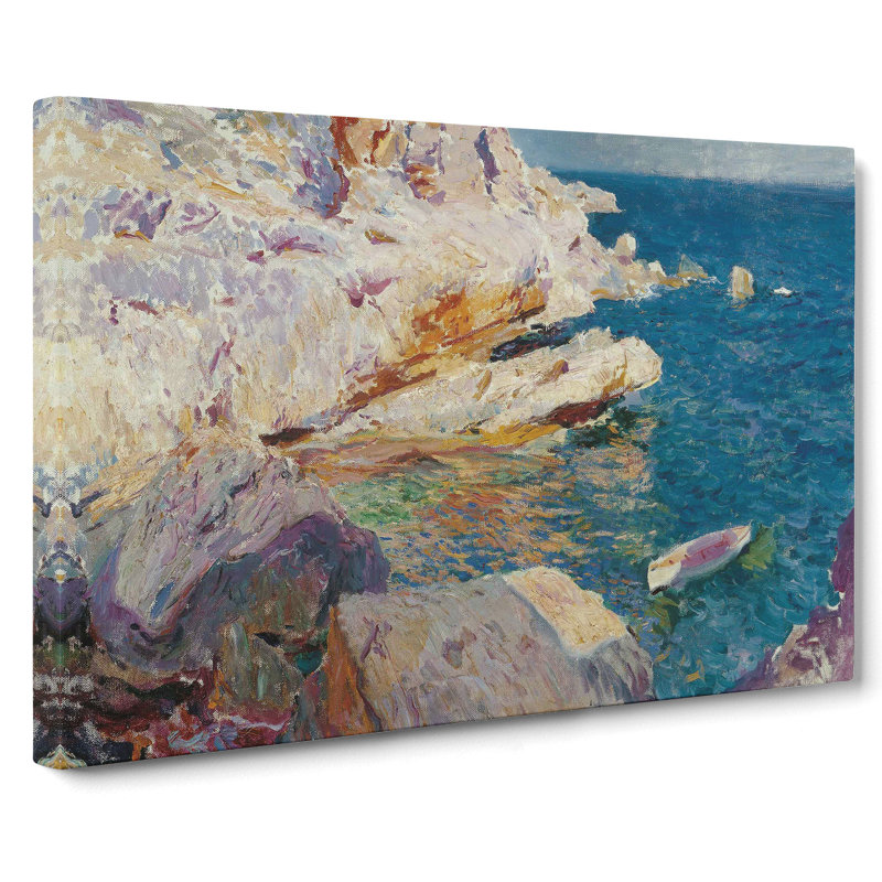 Sea Cliffs by Joaquin Sorolla Y Bastida - Wrapped Canvas Painting, 50cm H x 76cm W x 3cm D