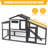 65"L Chicken Coop with Run, Wooden Hen House with Nesting Box, UV Panel