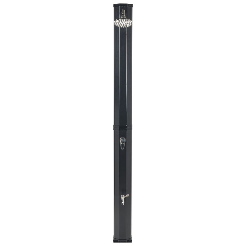 TOPOCALMA Solar Powered Temperature Controlled Stainless Steel Free Standing Outdoor Shower and Footwash Spout