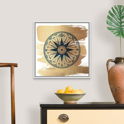 Or brossé rose Compass-impression sur toile
