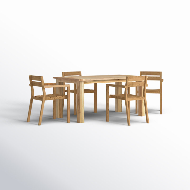 Ensemble repas extérieur pour 4 personnes Gabby, Naturel