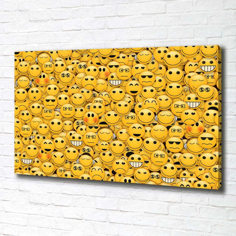 Emoticons - Wrapped Canvas Print