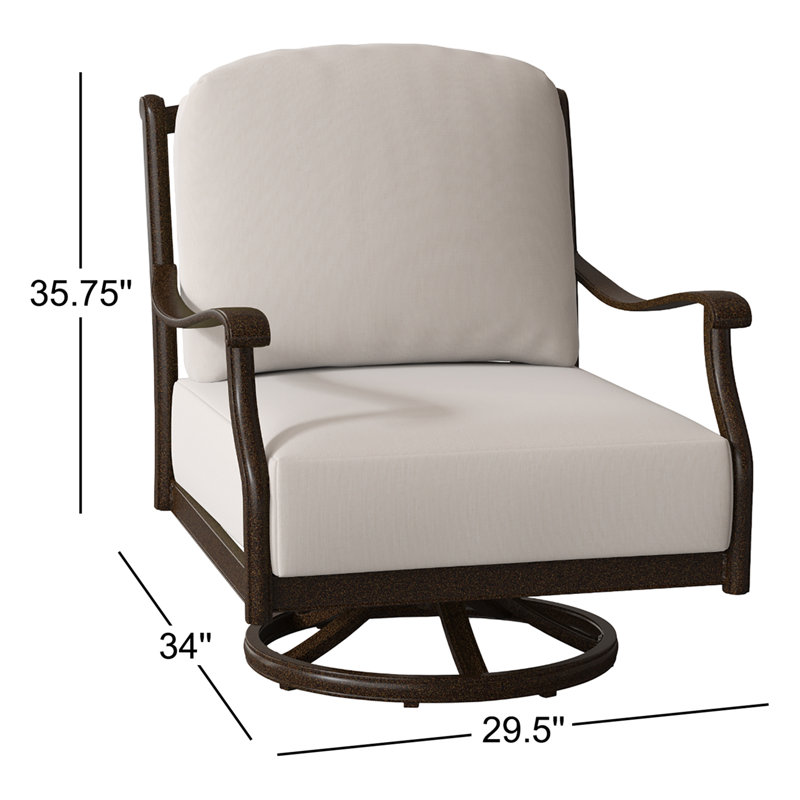 Casa Aluminum Outdoor Chair, Chestnut Brown, Canvas Bird's Eye Sunbrella® Canvas