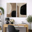 Forme Mid-Century «brun chaud et noir délavé, lignes abstraites, images murales modernes minimalistes neutres, impression sur toile encadrée 2 pièces, 16 x 24 x 2, 24 x 36 x 2-119463642-92285705-92285704