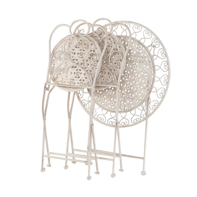 Knoxville Round Metal Folding Outdoor Bistro Table , 70cm cm W 70cm cm D