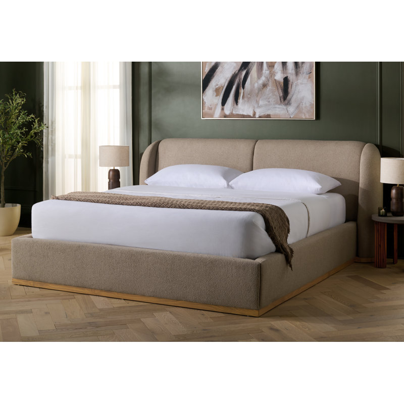 Martynia Boucle King Bed, King, Light Brown