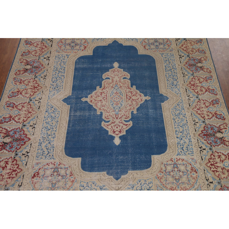 Tapis traditionnel rétro bleu 9 x 12