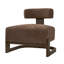 Fauteuil lounge Solven de style moderne du milieu du siècle, sans accoudoirs, avec piètement en bois courbé et coussin de dossier cylindrique, idéal pour le salon ou le coin lecture.-135338025-135338028