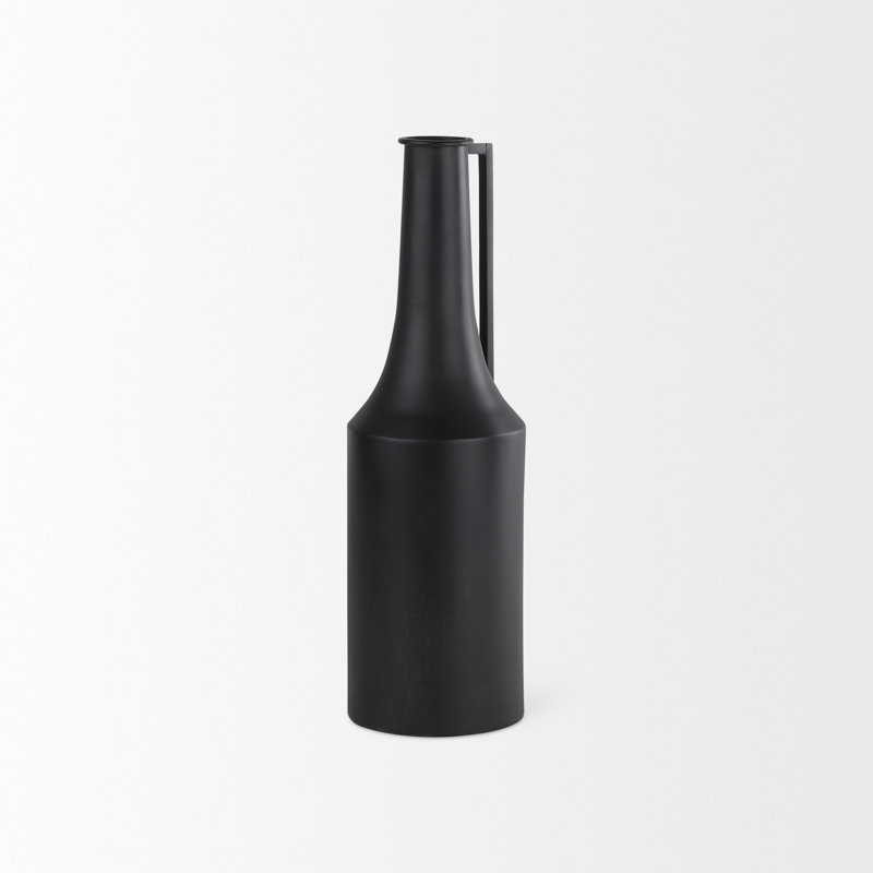 Datari Metal Decorative Bottle, 18'' H x 5.5'' W x 5.5'' D, Black