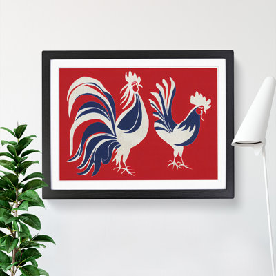 XH1022-6169X Modern Roosters 1 Piece Single Picture Frame Wall Art