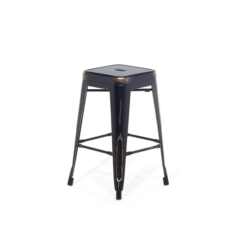 Iowa Park Counter Stool with Metal Frame, Black