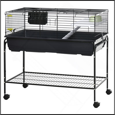 Cage à deux étages amovible pour petits animaux, cage à cochons d'Inde, cage à hérissons, cage Chinchilla, furet, avec tablette et roues, abri pour animaux de compagnie, 39 po x 20,5 po x 36,5 po
