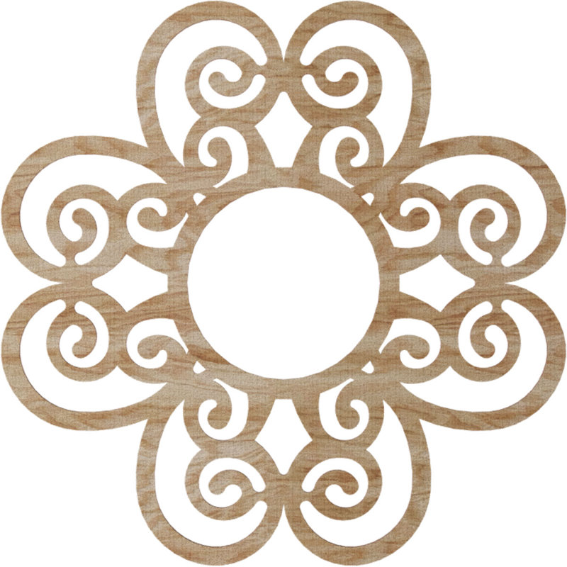 Cohen Wood Fretwork Pierced Ceiling Medallion, Oak, 34" H x 34" W x 0.25" D