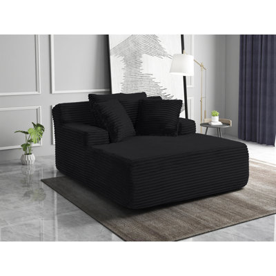 Canapé-lit noir convertible, en fausse fourrure, avec coussins décoratifs, recouvert de tissu, pour salon