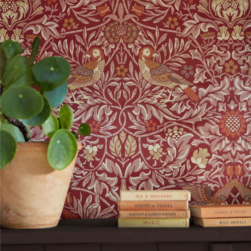 Bird Wallpaper, Madder/Weld