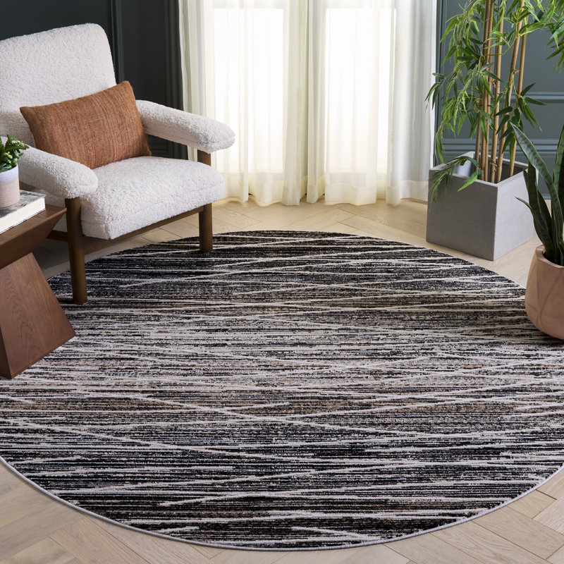 Mila 222 Performance Abstract Rug, Round 6'7"