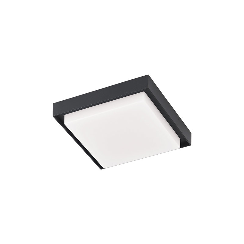 Ridge LED Outdoor Flush Mount, Black, 1.5" H x 4.5" W x 4.5" D