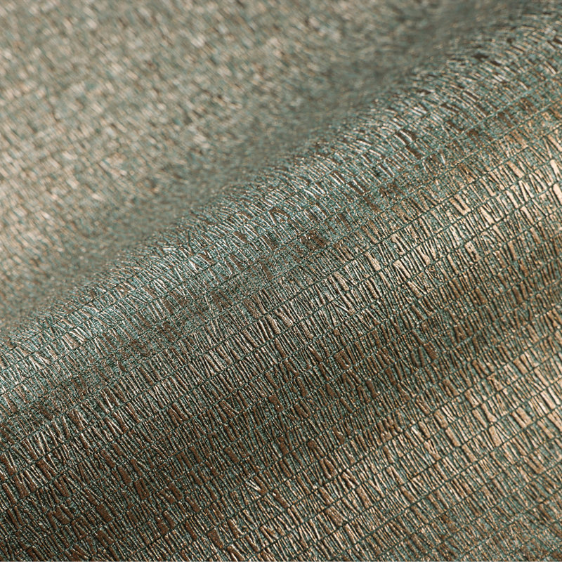 Papier peint brillant métallique moderne, papier peint à motifs géométriques abstraits en relief 3D, Vert doré