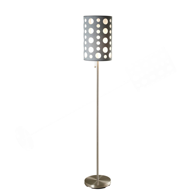 62"H GREY/WHITE RETRO FLOOR LAMP
