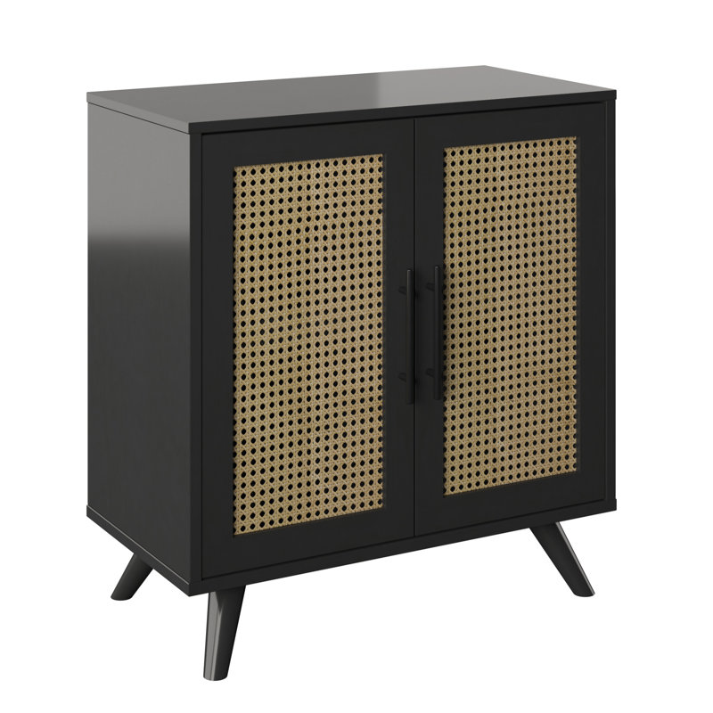 Casspi 2-Door Engineered Wood Accent Cabinet, Black