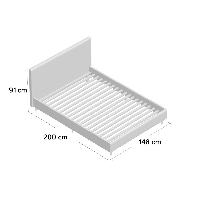 Morgana Upholstered Bed, Double (4'6), Grey