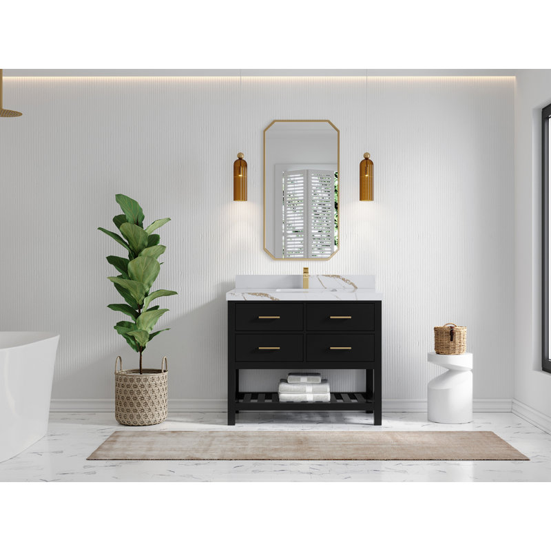 Parker 42 po X P 22 po De salle de bain Quartz, Or Calacatta
