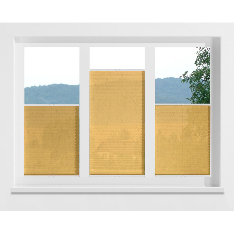 Aigue Cordless Opaque Pleated Blind, Melon yellow, 70cm x 130cm