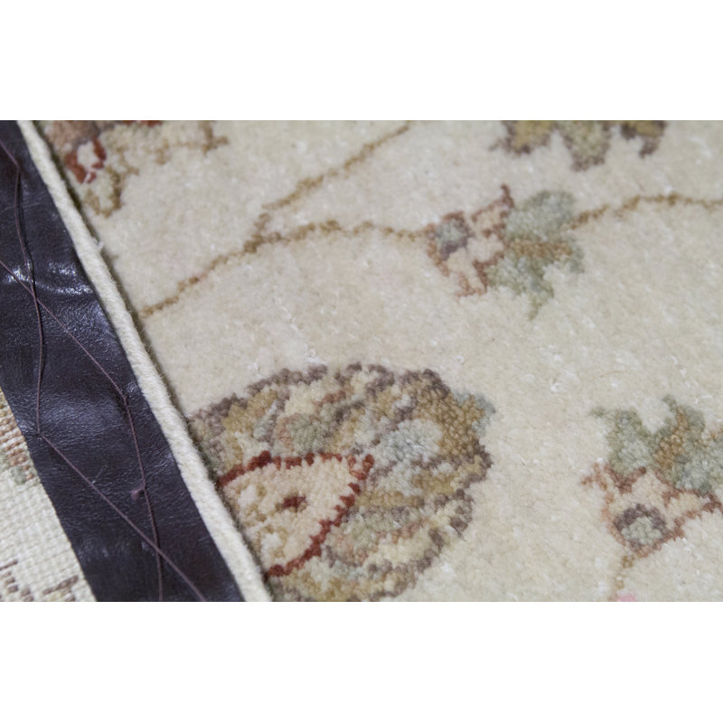 Hand-Knotted High-Quality Beige and Ivory Runner