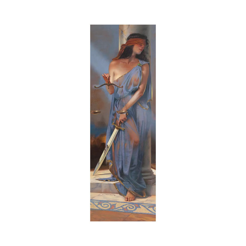 Lady Justice by Maher Morcos - Wrapped Canvas Panoramic Painting, 30.48 cm H x 91.44 cm W x 1.91 cm D