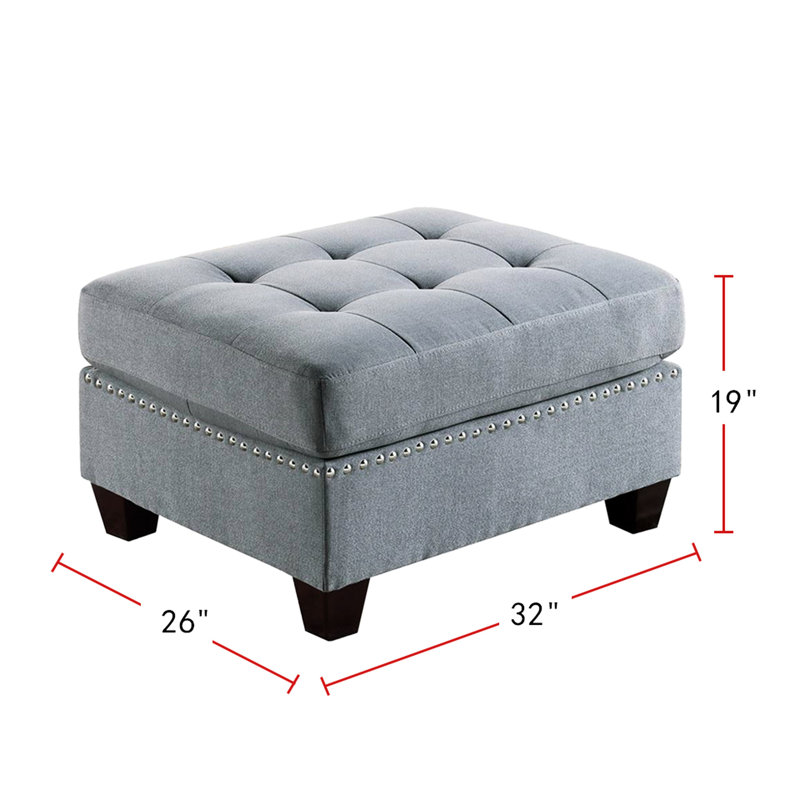 Grey Linen-like Fabric With Charming Button Seat And Stylish Covering Featuring Soft Padding