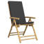  Ensemble de 6 chaises de jardin inclinables gris foncé et bambou