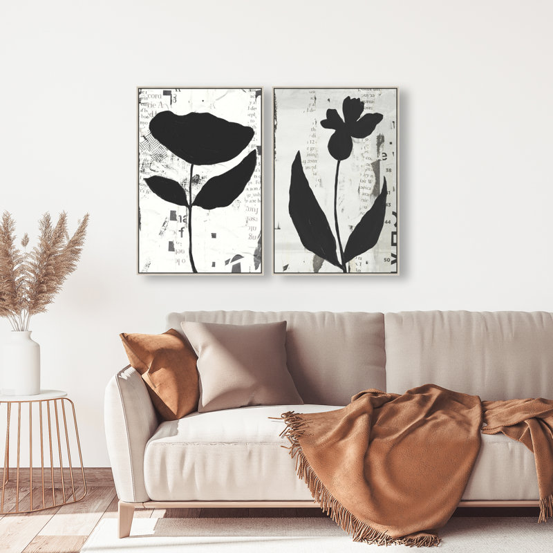 Single Flowers Set Set by Oliver Gal, 92"H x 62"W, Silver Floater Frame