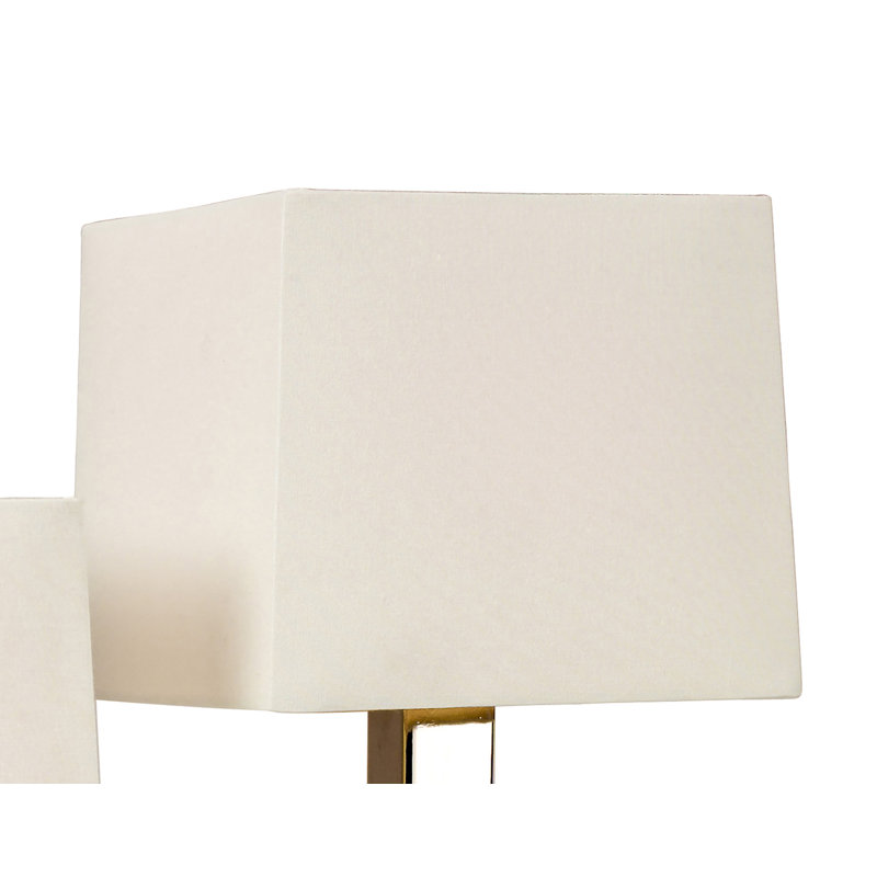 Metal Table Lamp, Gold/White