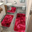Ensemble de 3 tapis de salle de bain d'hiver de grande taille pour 3 pièces de tapis de bain de couleurs mélangées à absorption d'eau douce et antidérapante