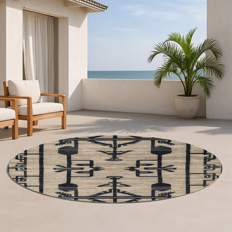 Tapis intérieur et extérieur ArtDeco, Rond 5 pi
