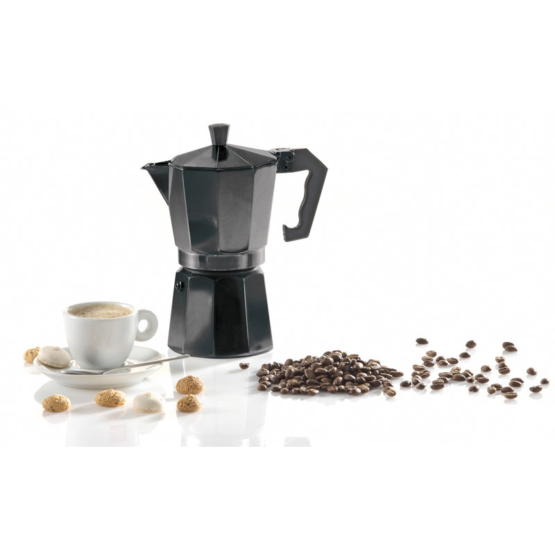 Espresso Maker Silver, For 3 Cups, Black